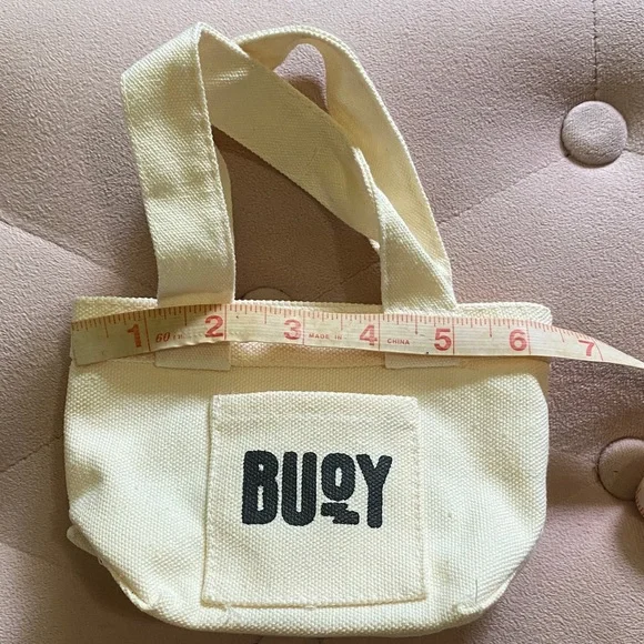 NWOT Buoy Cream Mini Canvas Tote Bag - Picture 5 of 8